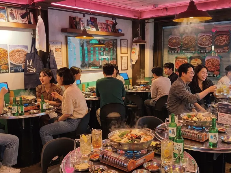 여러 사람이 함께 앉을 수 있는 종로대성식당 단체 공간