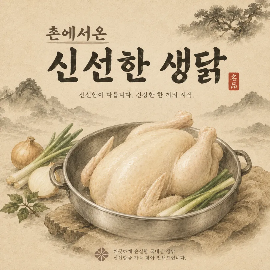신선한 생닭 사용 소개 이미지
