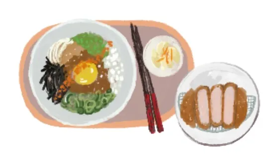 마제우동 + 돈카츠 세트
