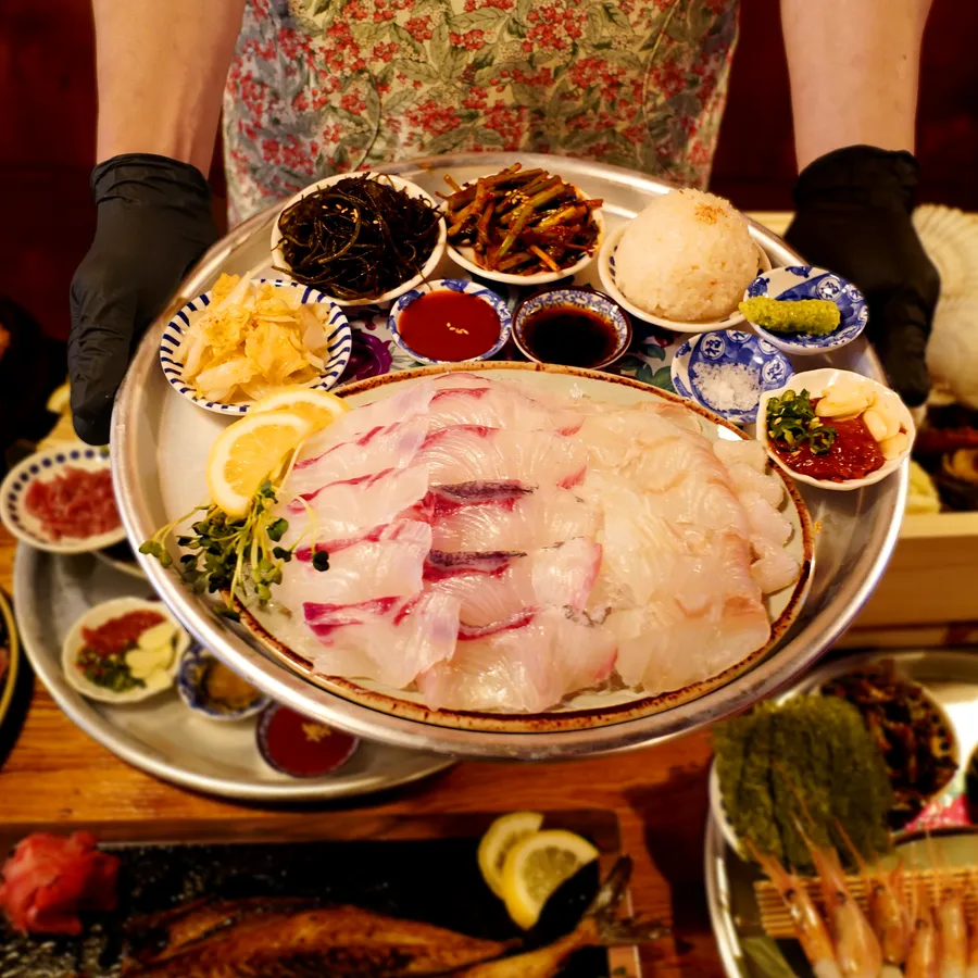 숙성회 3종모듬(광어,참돔,잿방어) 메뉴 사진
