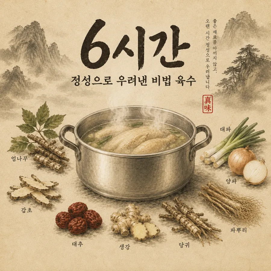 6시간 정성으로 우려낸 육수 소개 이미지