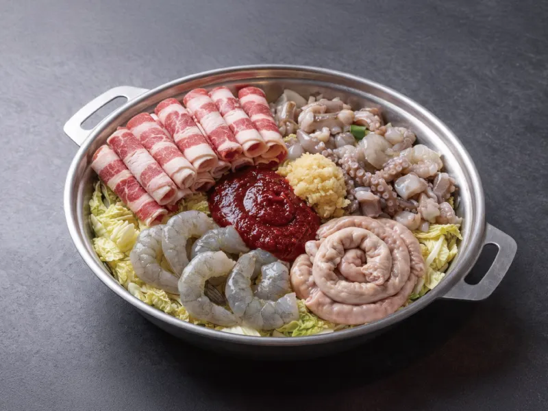 차돌박이와 낙지, 소곱창, 새우가 들어간 차돌낙곱새