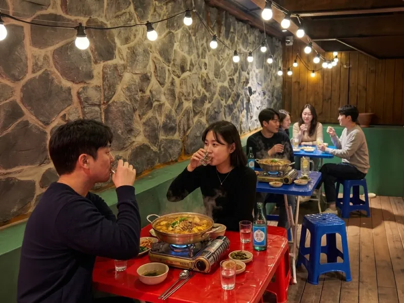 종로 포장마차 분위기로 꾸민 야장 테이블